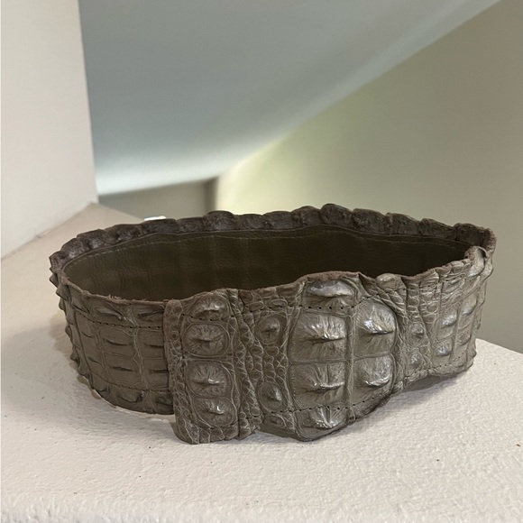 Unbranded Women’s Real crocodile leather wide waist‎ green belt